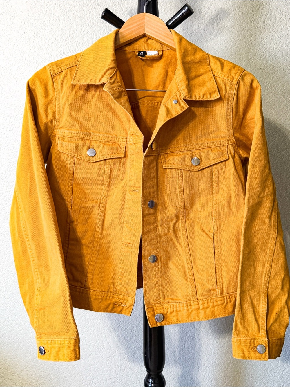 Women's Cotton Denim Jacket Golden Yellow Medium Like New